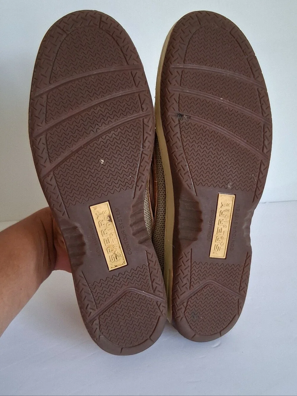 Sperry Top-Sider Mens Size 12 Tan Boat Shoes 3 Eye Lace Up Preppy Grandpacore